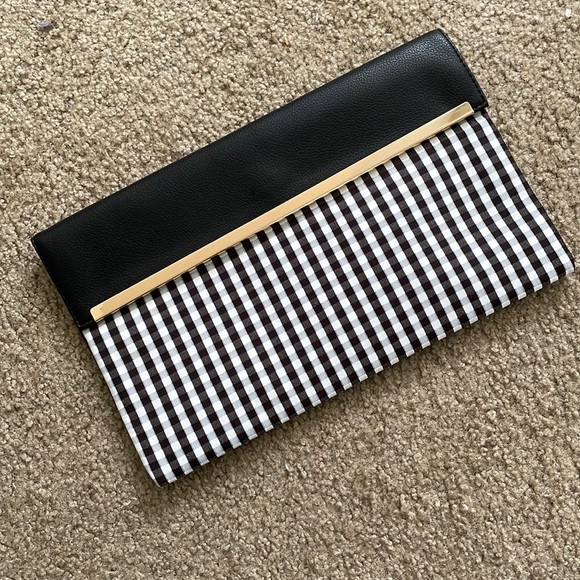 Black and white gingham clutch - Picture 1 of 4
